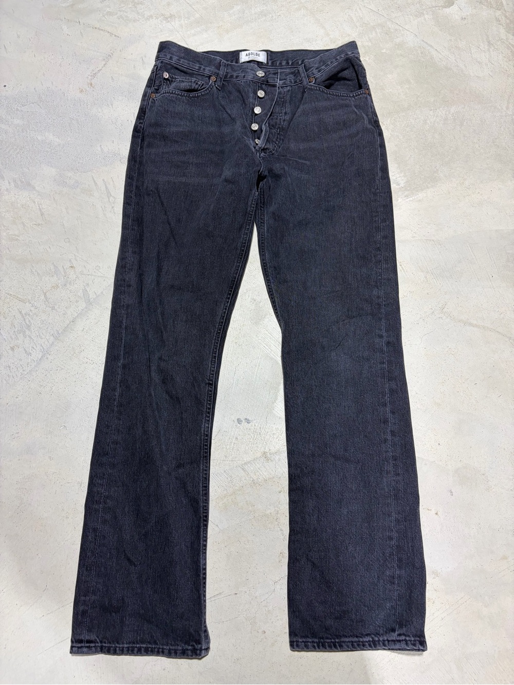 Agolde Black Women's Lana Straight-Leg Jeans 28